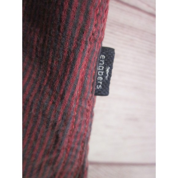 Engbers Men's XL Regular Fit Blue Red Stripe Short Sleeved Button Up Shirt - Picture 4 of 5